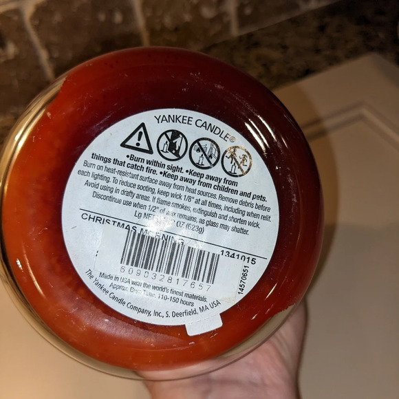 Christmas Morning Yankee Candle Discontinued Jar Candle Lg White Label Rare NEW - Picture 3 of 6